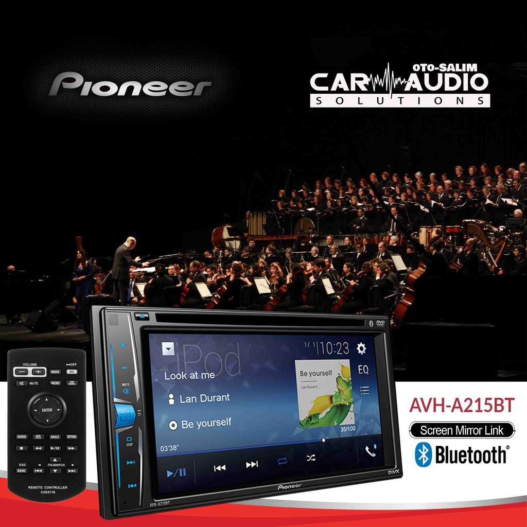 Pioneer AVH-A215BT Double Din DVD Android Mirrorlink Bluetooth