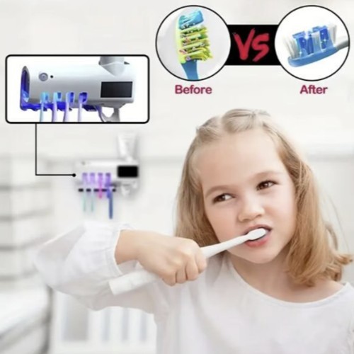 VINEX - Rak tempat Sikat Gigi Odol Otomatis Dispenser Odol Otomatis Smart Automatic Toothbrush Holde