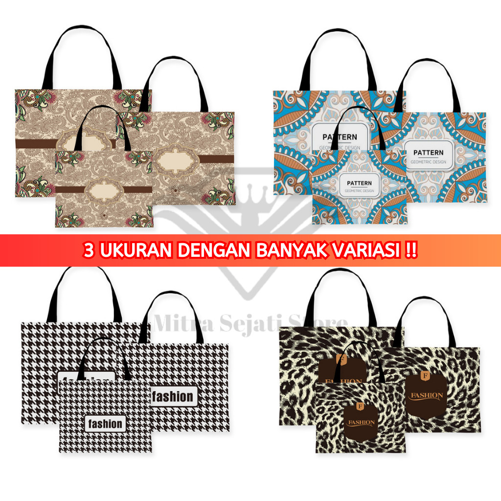 

Tas Belanja / Tote Bag Spunbond Kain Motif Premium Kantong Jumbo Tas Kado Gift