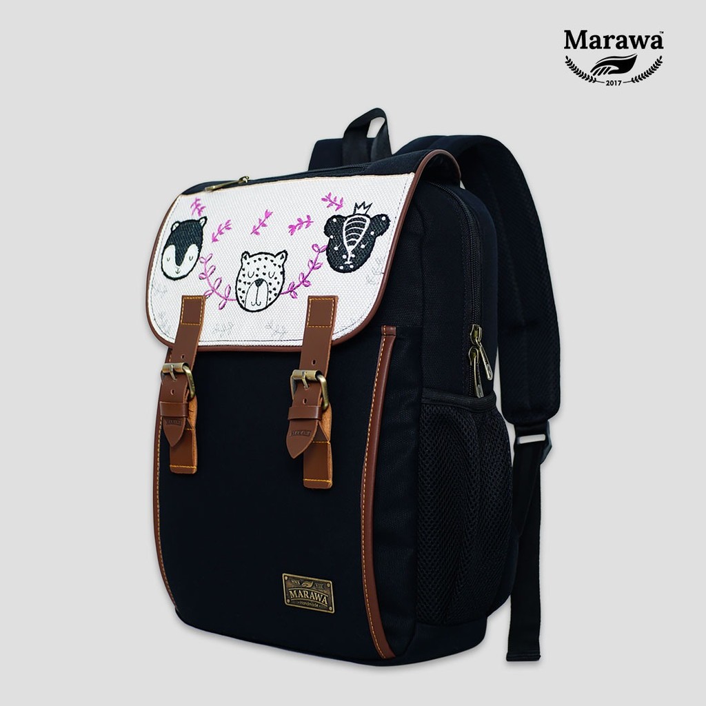 MARAWA Kanke - Jorni Backpack Tas Ransel Laptop Hitam