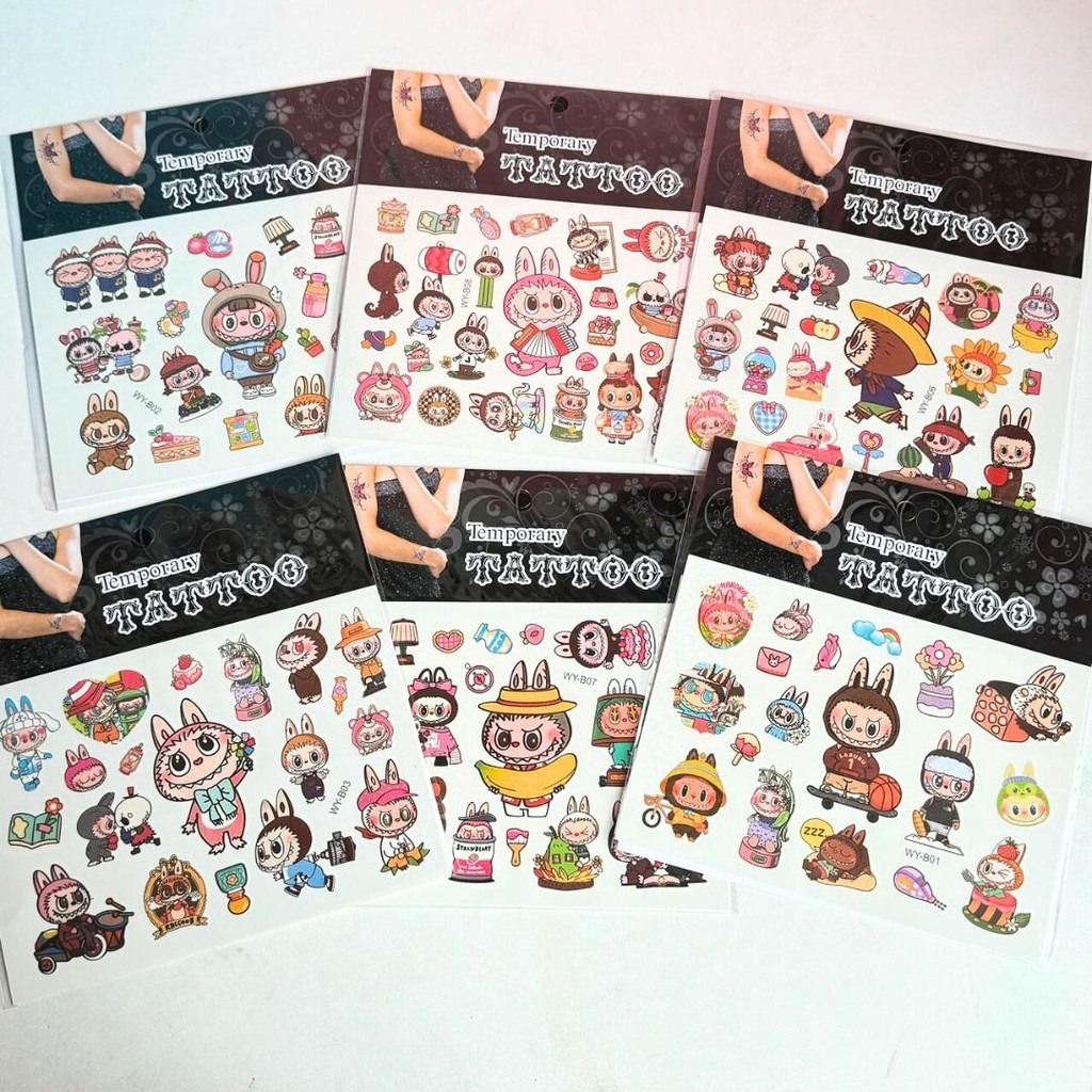 LABUBU TEMPORARY TATTOO tato sementara karakter lucu