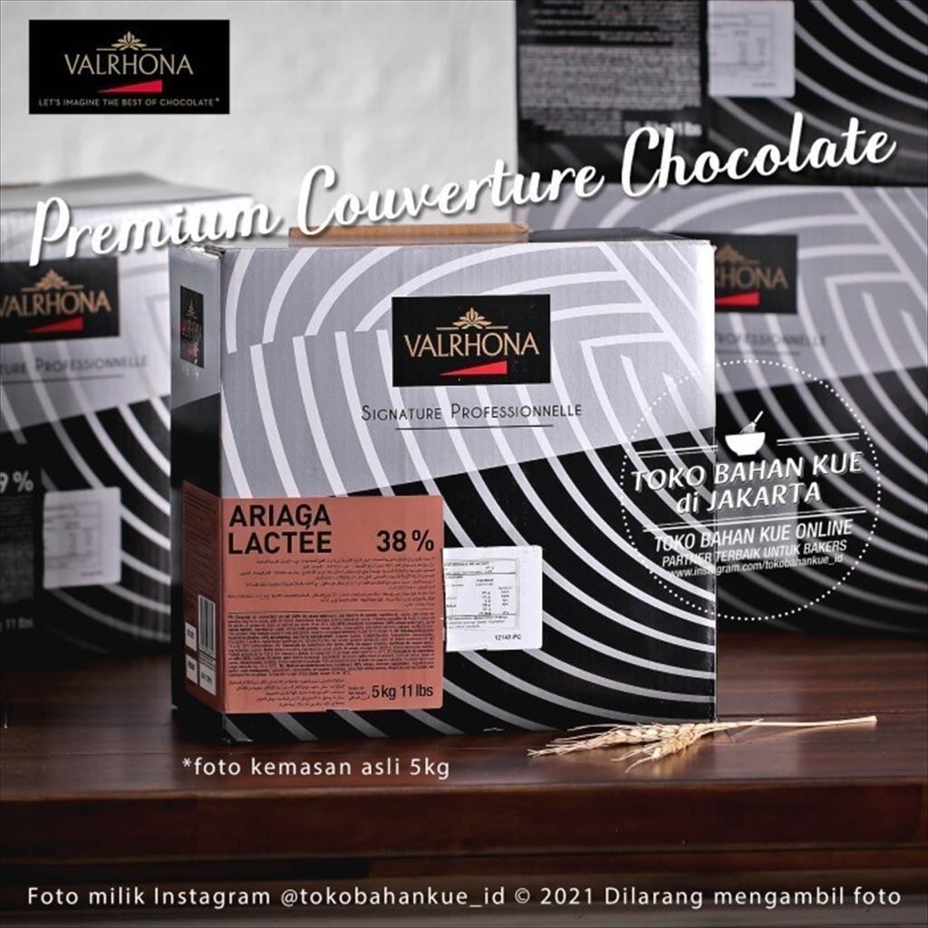 

Valrhona Ariaga Lactee 38% 1kg Chocolate Milk Couverture Coin Cokelat