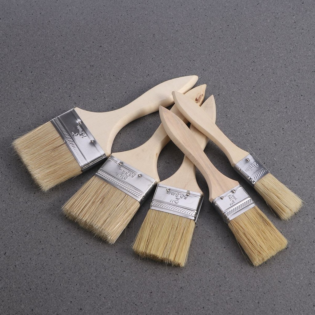 

5PCS Paint with Wooden Handle Paint Brush for Wall And Furniture Paint Paint Easy To Clean Wooden Cleaning Brush