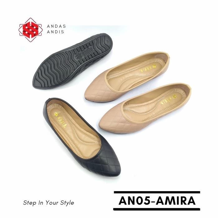 PROMO - Sepatu Flatshoes Wanita Polos Flat Shoes Andis AN05 - Moca, 39