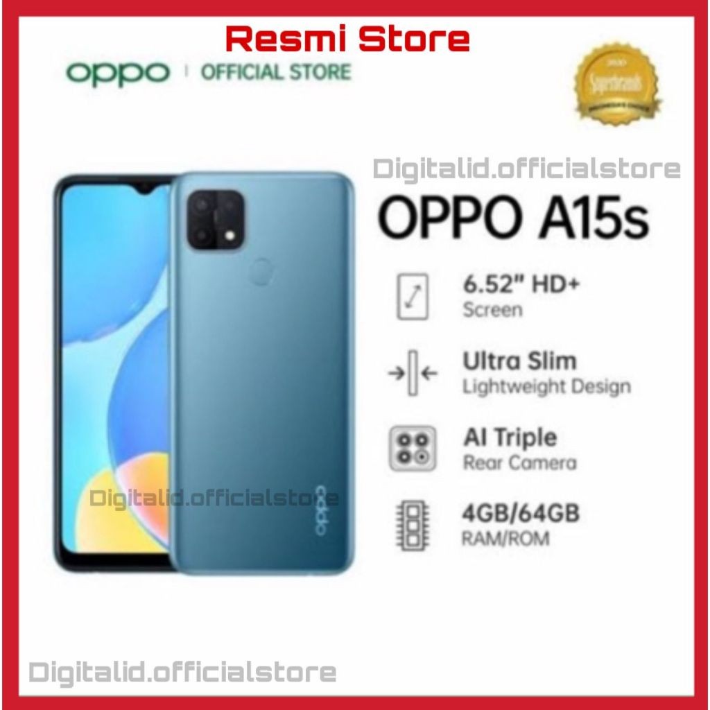 OPPO A15s HP RAM 6/128GB BERGARANSI 1TAHUN NEW/COD