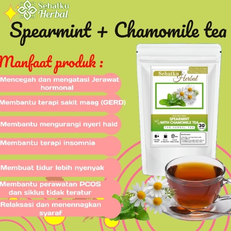 

SEHATKUHERBAL Spearmint tea with Chamomile tea isi 30 tea bag
