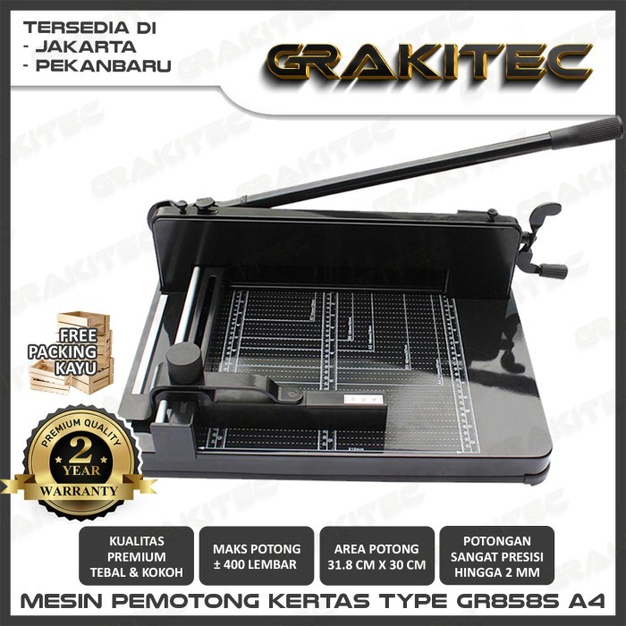 

Thosti Mesin Pemotong Kertas 1 rim Grakitec Type Gr858s A4 - Tanpa Bonus Pis