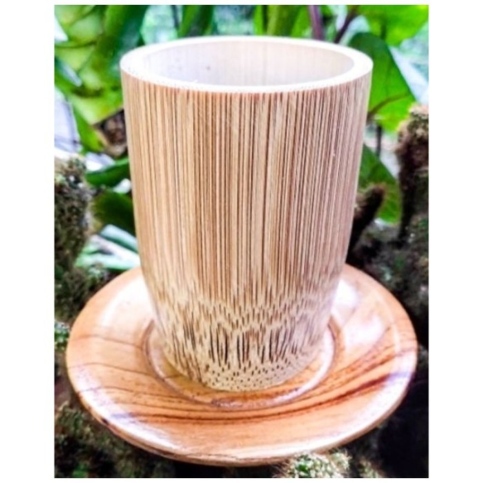 Gelas Bambu Cangkir Bambu Natural Gelas Bambu Souvenir Unik Asli Bambu WISKADUNG