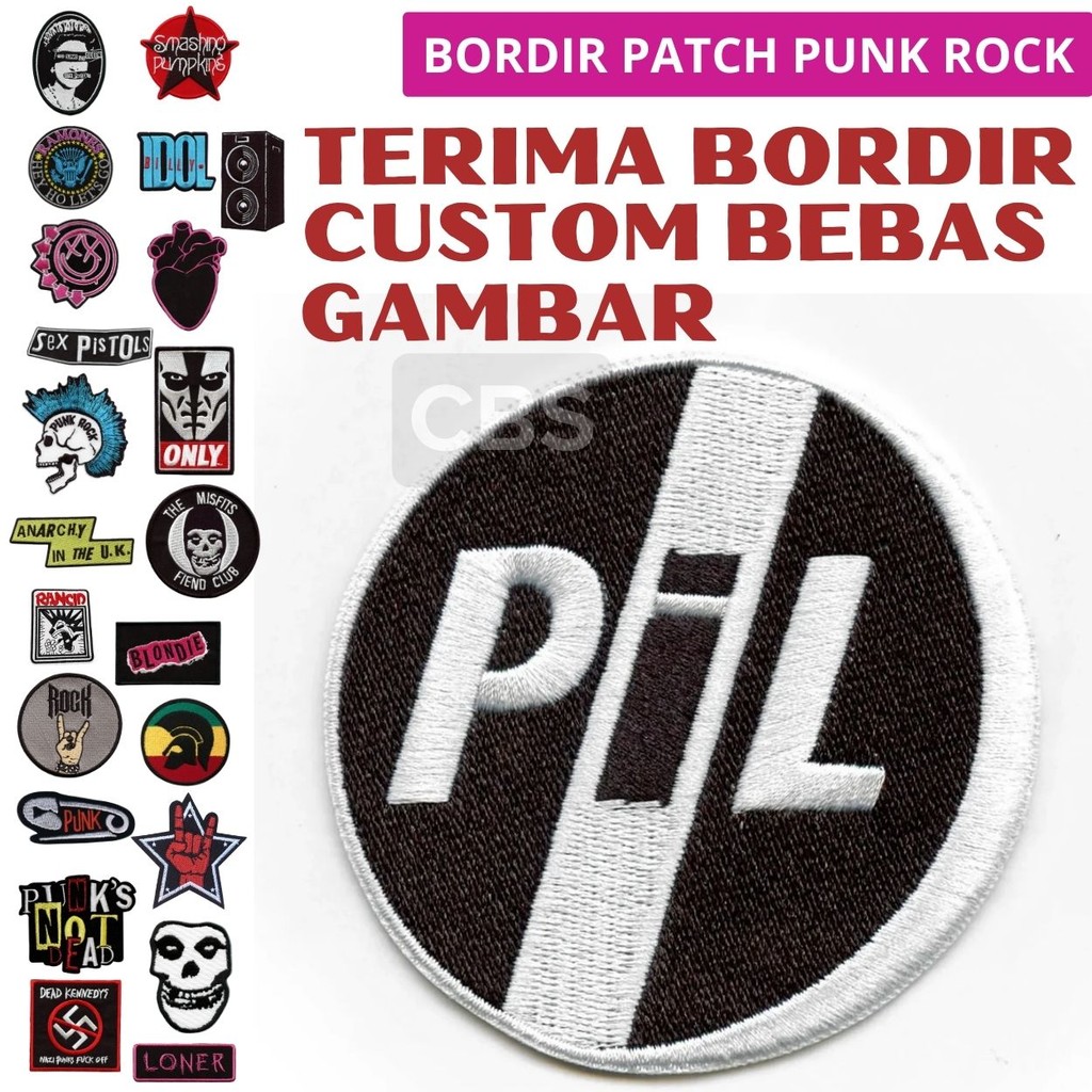 PATCH BORDIR BET LOGO PUNK ROCK PUBLIC IMAGE LTD LENGKAP
