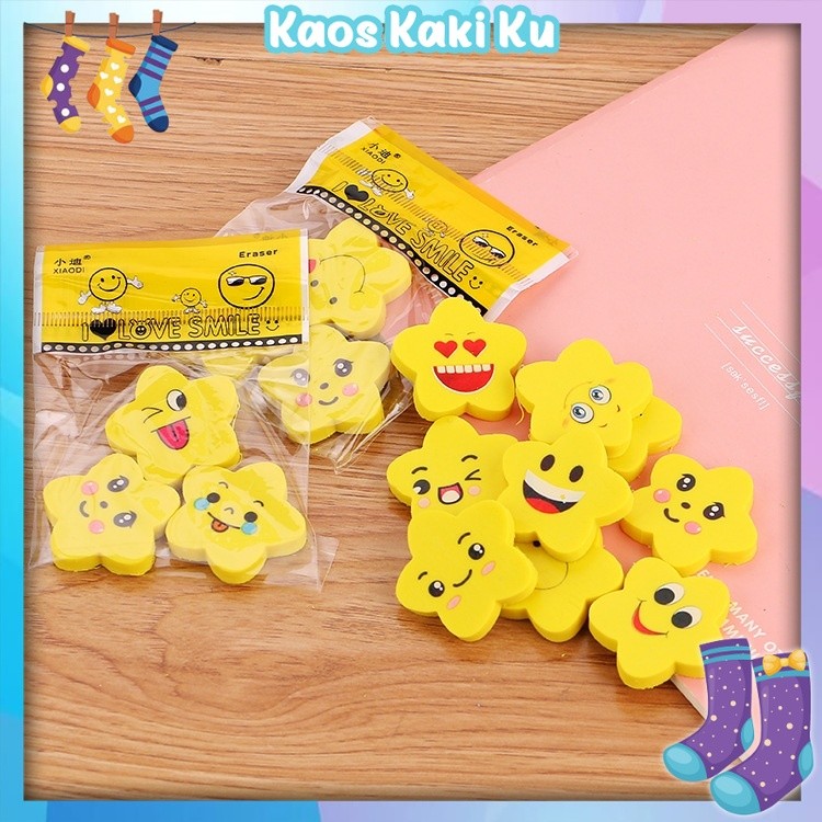 

Penghapus Pensil Bintang Karakter Emoji Smile Set 3pcs 3