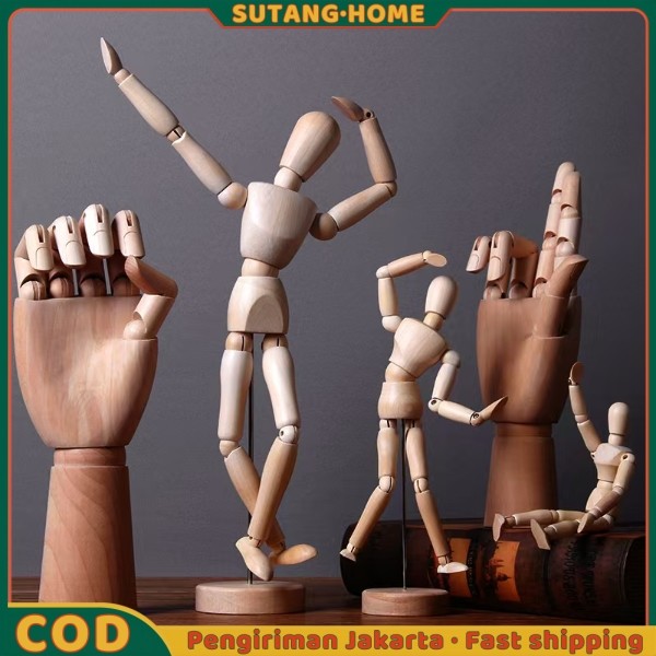 【SUTANG】Manekin Kayu Manekin Tangan Pajangan Action Figure Hiasan Meja Patung Manekin Sketsa
