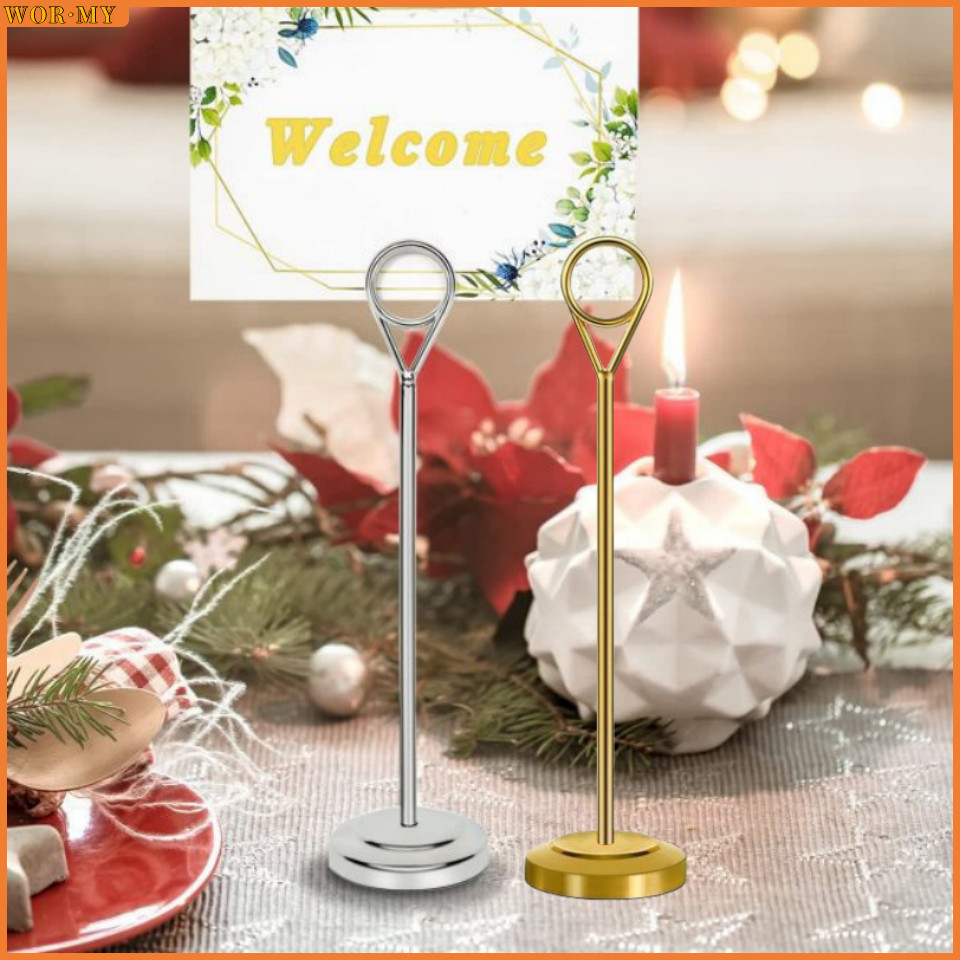 

Al WORMYStainless Tiang Nomor Meja/Menu Stand/Table Number Holder Stand/Tatakan Holder /Foto Price