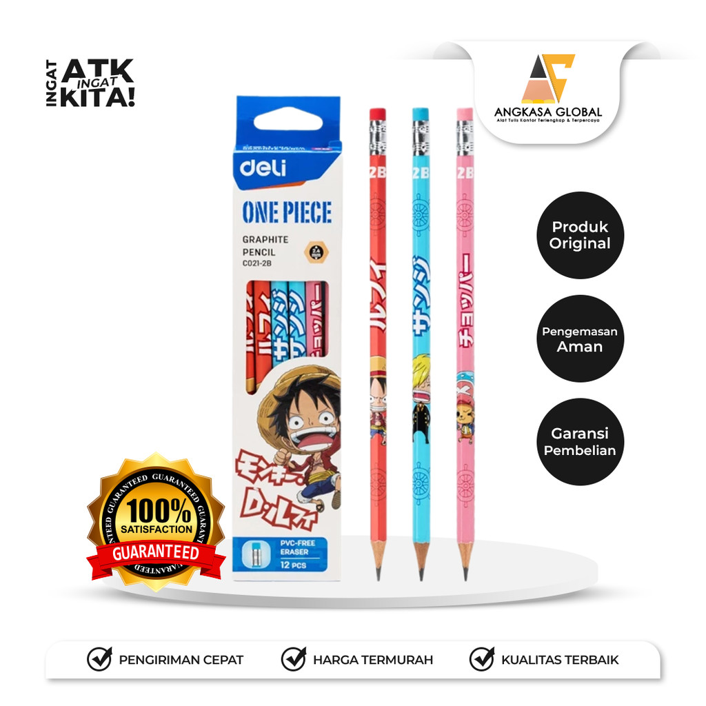 

DELI PENSIL GRAFIT/ GRAPHITE PENCIL ONE PIECE EC021-2B (1LSN/ 12PCS)