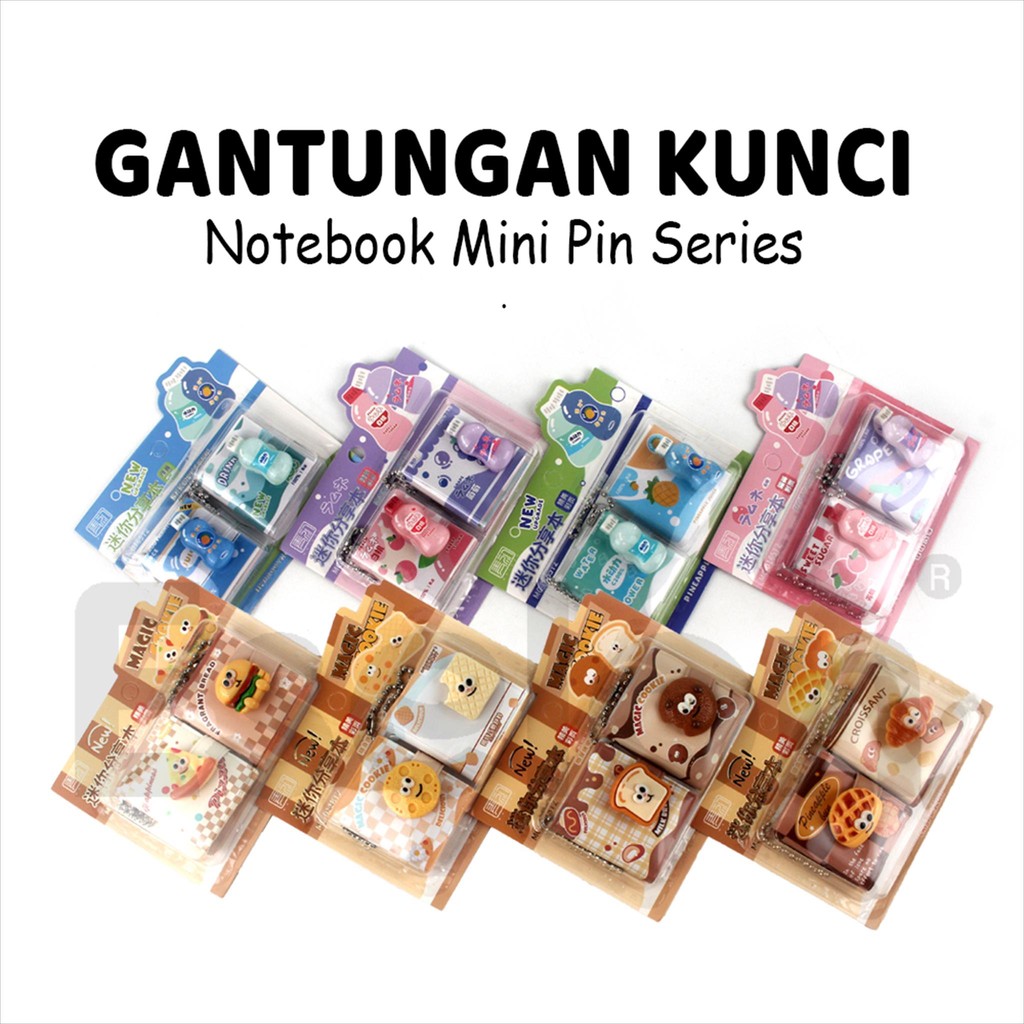

2pcs Note Book MINI +Gantungan Kunci / 1pak Notes Mini + Kancing