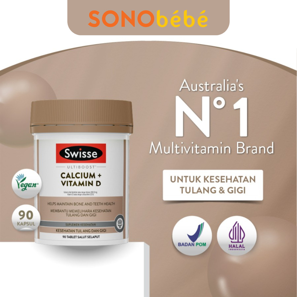 Swisse Ultiboost Calcium & Vitamin D-Suplemen Kalsium Vit D3
