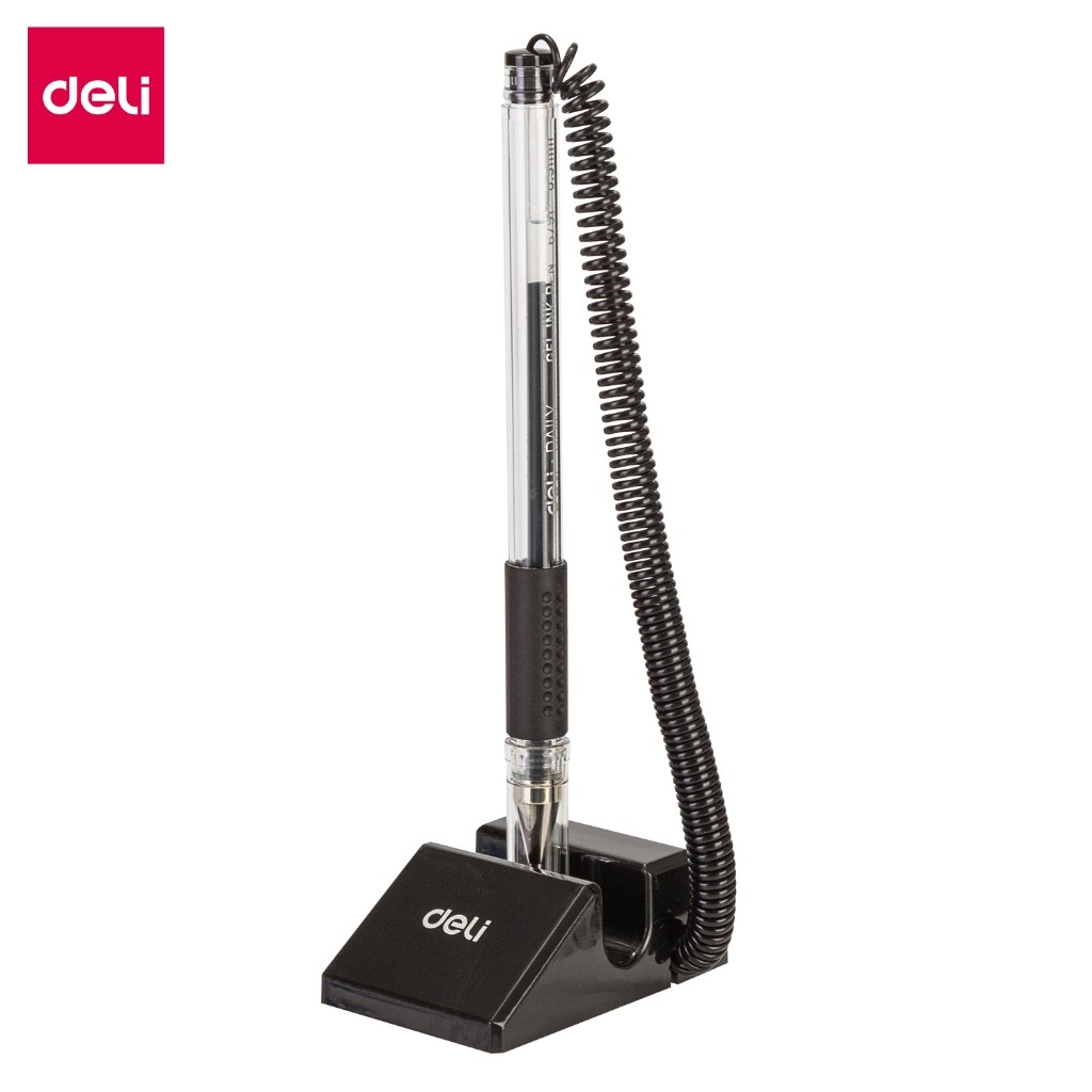 

Deli Stand Pen/Pulpen Meja Warna Hitam dengan Lem Kuat Gel 0.5mm - E6791