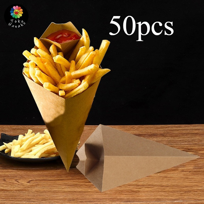 

50pcs Box Kentang Goreng French Fries Dus Churros Ayam Dus French Fries Kecil French Fries Packaging Kantong French Fries
