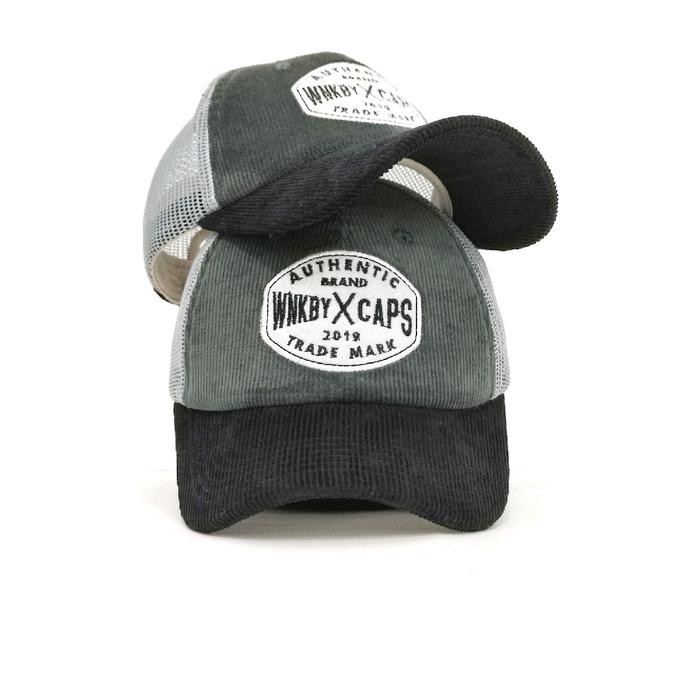 Wankbay Topi Trucker Corduroy Premium Gravel Dewasa Black - Wnby Gravel