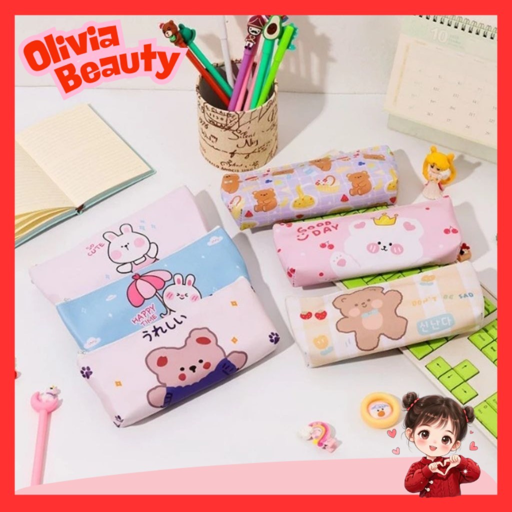

Tempat Pensil Chara Bahan Kanvas/ Dossgrip Anak Sekolah/ Tempat Pensil Motif Happy Time - OLIVIA Beauty