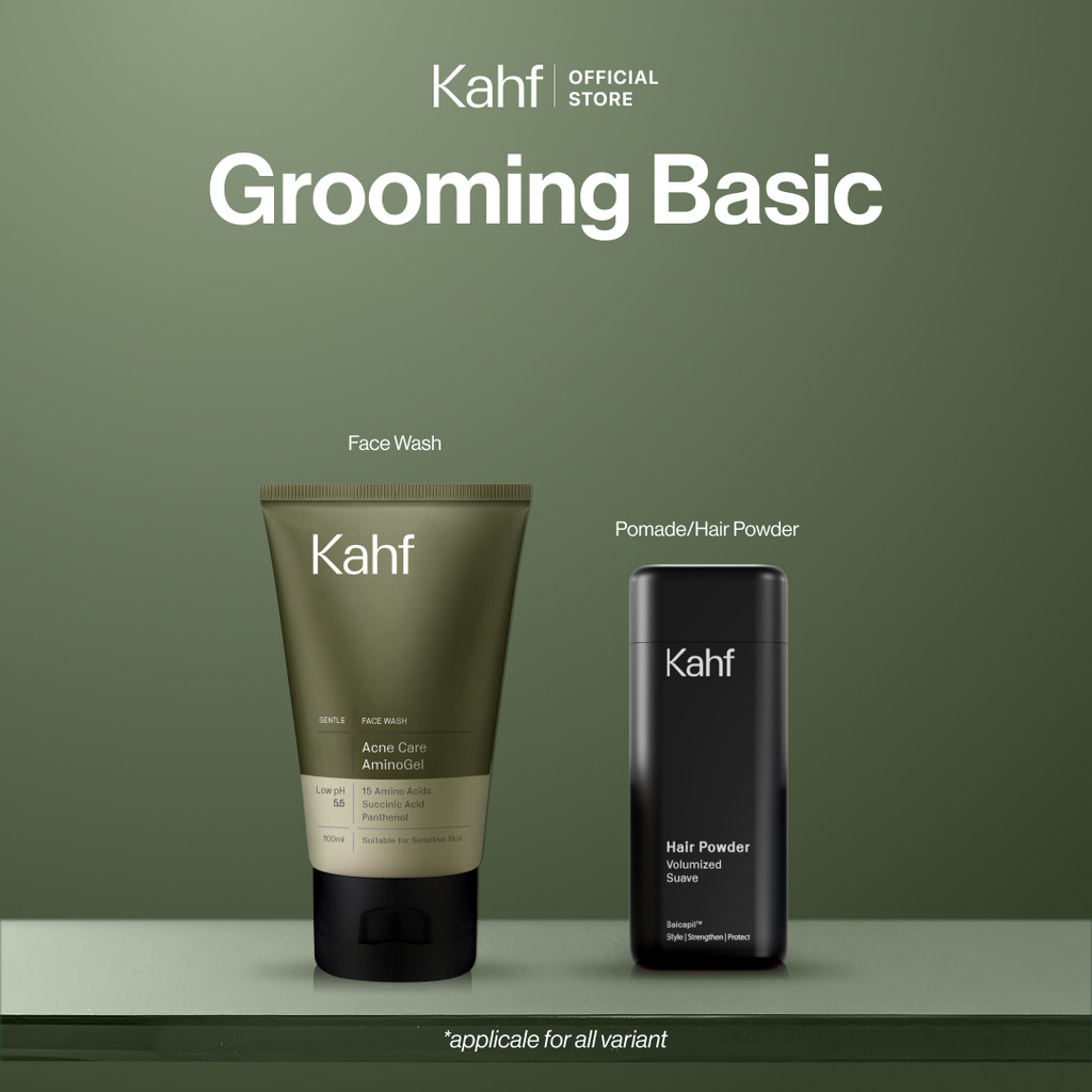 [KAHF BUNDLE 2IN1 PAKET BEBAS KUSAM : ANTI KETARIK & BEBAS LEPEK] Paket Grooming (Pomade/Hair Powder