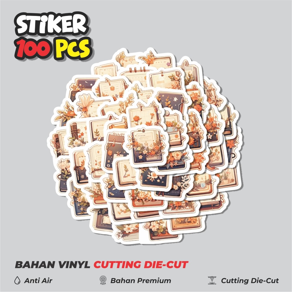 

Terbaru! 50 pcs Stiker Cover Books Flower [Sampul Buku Bunga] Dekorasi Lucu Kreatif untuk Notebook, Skateboard, HP