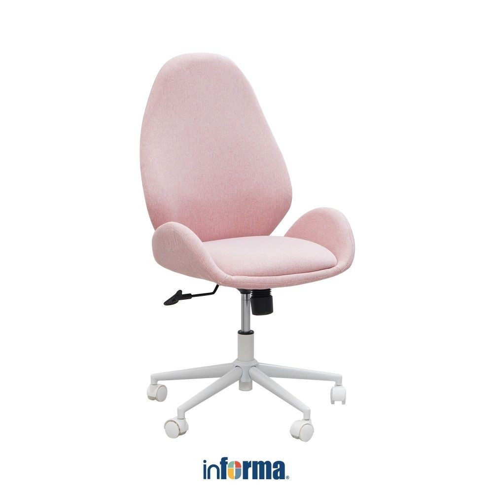 Informa Zarina Kursi Kantor - Pink Tempat Duduk Kerja Dengan Roda Office Chair Kursi Staff Karyawan 