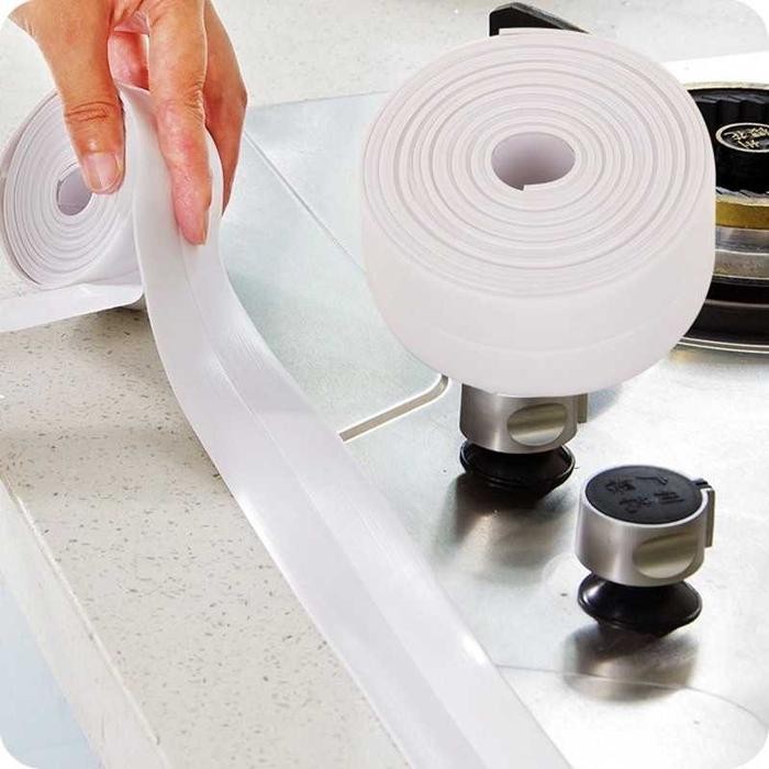 [BERGARANSI] Harga Promo Isolasi Strip Perekat Anti Air PVC Lakban Stiker Dapur Wastafel Tahan Jamur
