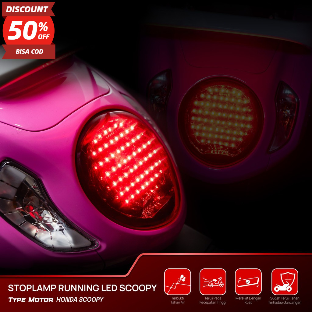 Promo Stoplamp Running Scoopy 2019 2023 Stoplamp Running 15 Mode Lampu Belakang Scoopy