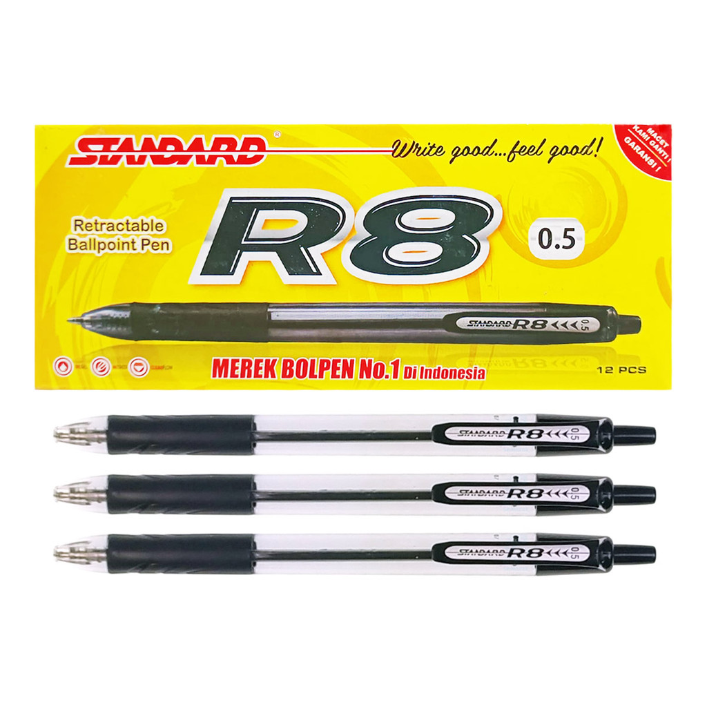 

Ballpoint Cetek Retractable Pena 1 PCS Standard R8 0.5mm Pulpen