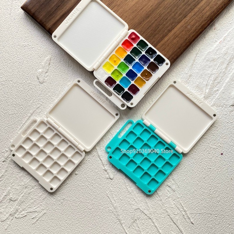 

Portable Watercolor Palette 24 Cells Empty Ultra-thin Foldable Paint Box Artist Travel Painting Paint Tray Art Supplies