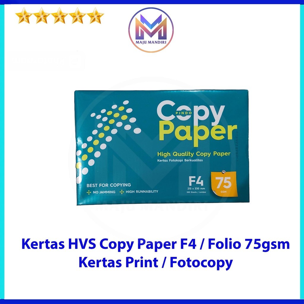 

Kertas HVS Copy Paper F4 75gsm / Kertas Print Fotocopy 75 gram FolioCO
