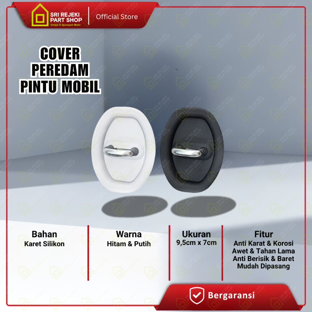 (1 Pcs) Peredam Pintu Mobil Cover Penutup Pintu Mobil Universal Pelindung Kait Pintu Karet Elastis