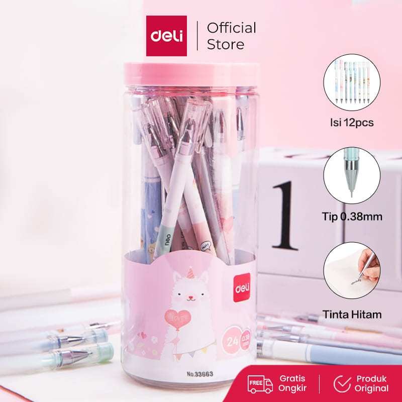 

Deli Pulpen Gel / Gel Pen Isi 24 0.38mm Lucu 33663