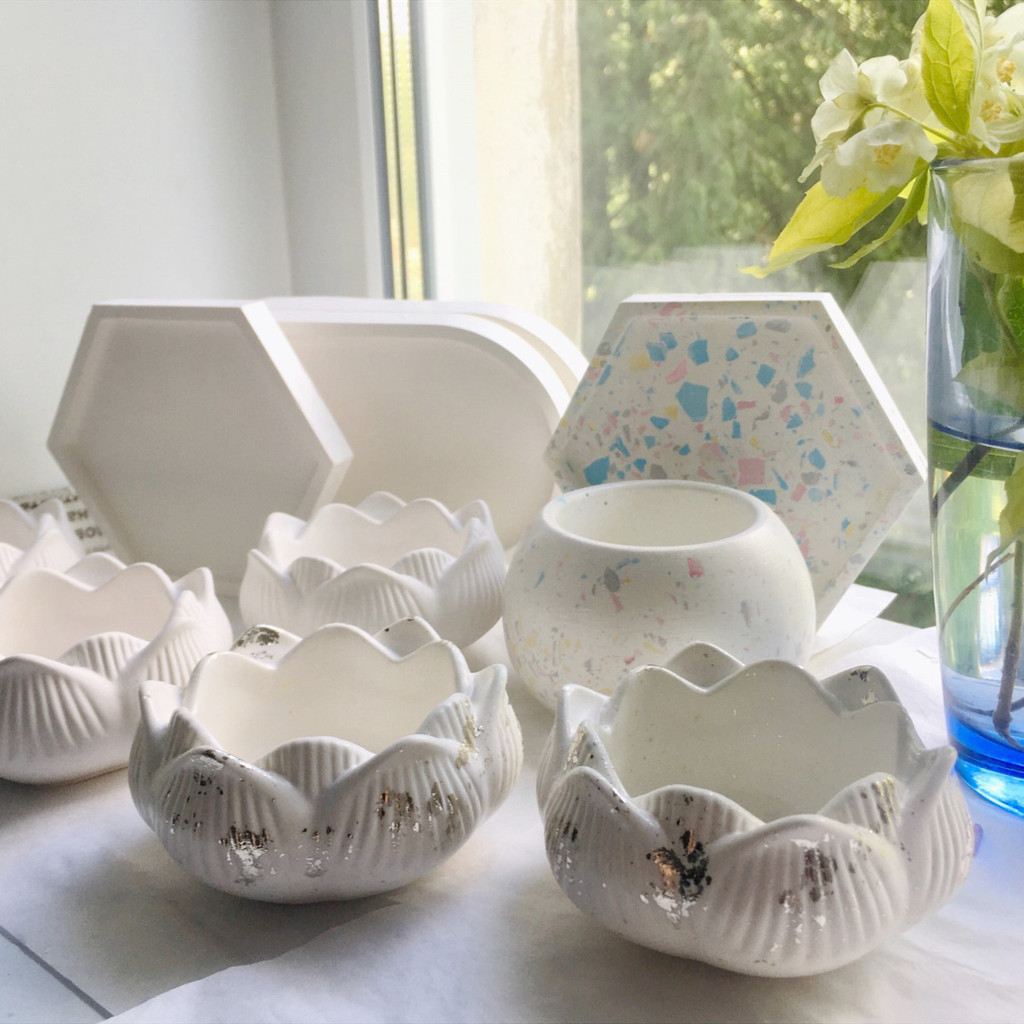 

DIY Gardening Flowerpot Silicone Mold Home Gardening Plaster Flowerpot Concrete Candle Jar Jewelry Storage Box Production