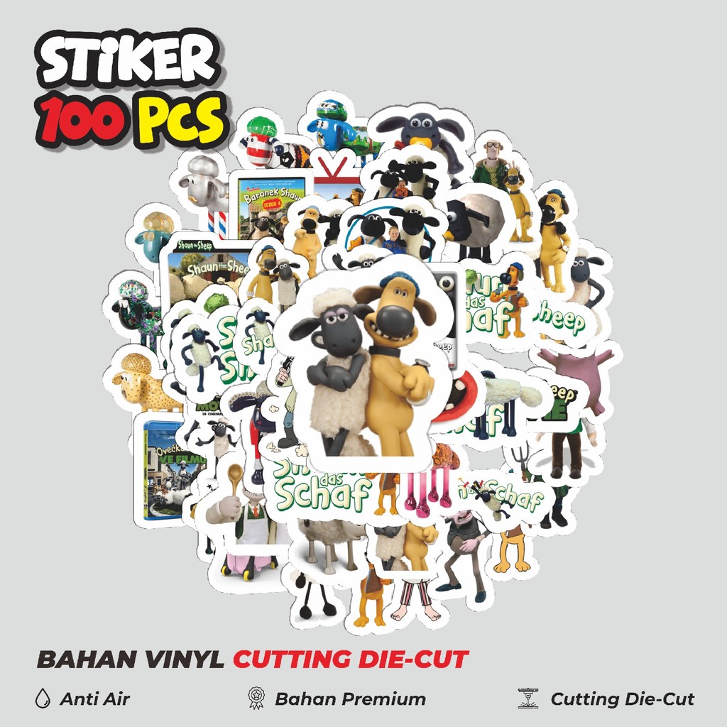 

Terbaru! 50 pcs Stiker Kartun Shaun The Sheep Dekorasi Lucu Kreatif untuk Notebook, Skateboard, HP
