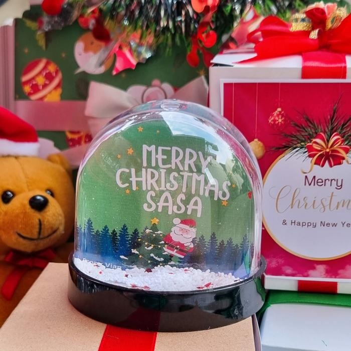 Kado Natal / Hadiah Natal / Snowball Custom / Bola Salju Foto - ball desain A