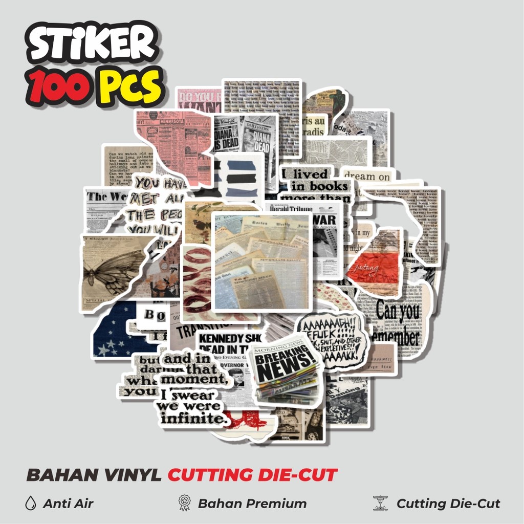 

Terbaru! 50 pcs Stiker Aesthetic Koran Pinterest Dekorasi Lucu Kreatif untuk Notebook, Skateboard, HP