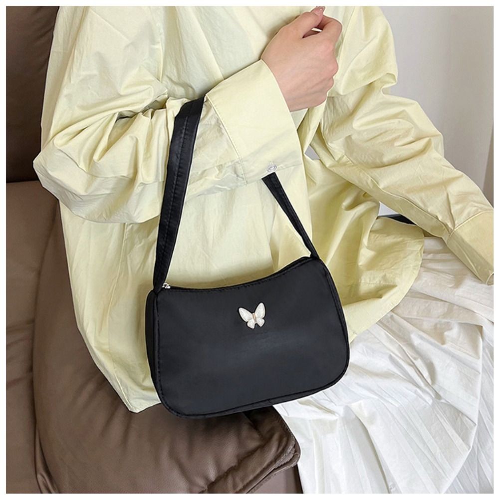 

PVC+polyester Handbag The New Butterfly Korean Version Armpit Bag High Capacity Clouds Dumplings Spring and Summer