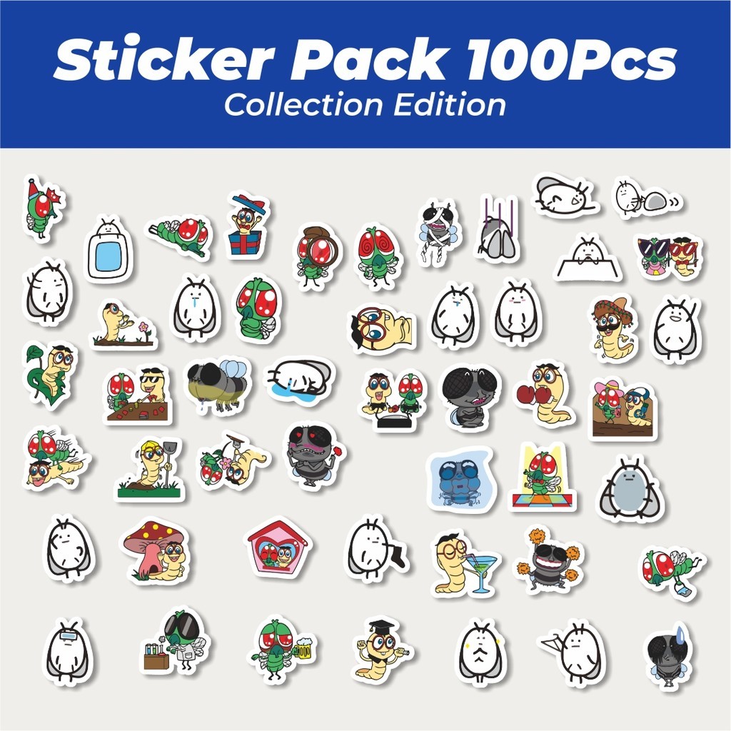 

Hot Hewan Lalat Sticker Lucu Anti Air Stikers Berperekat Waterproof Sticker Decal Buat Motor Helm Buku Journal Koper Casing HP Laptop Botol Minum