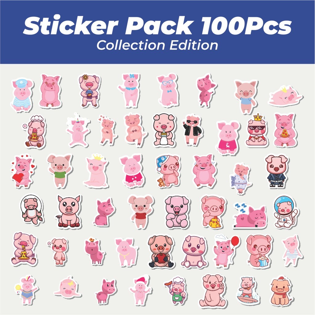 

Hot Sticker Hewan Babi Lucu Anti Air Stikers Berperekat Waterproof Sticker Decal Buat Motor Helm Buku Journal Koper Casing HP Laptop Botol Minum