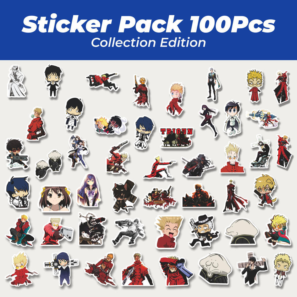 

Hot Sticker Anime Trigun Lucu Anti Air Stikers Berperekat Waterproof Sticker Decal Buat Motor Helm Buku Journal Koper Casing HP Laptop Botol Minum