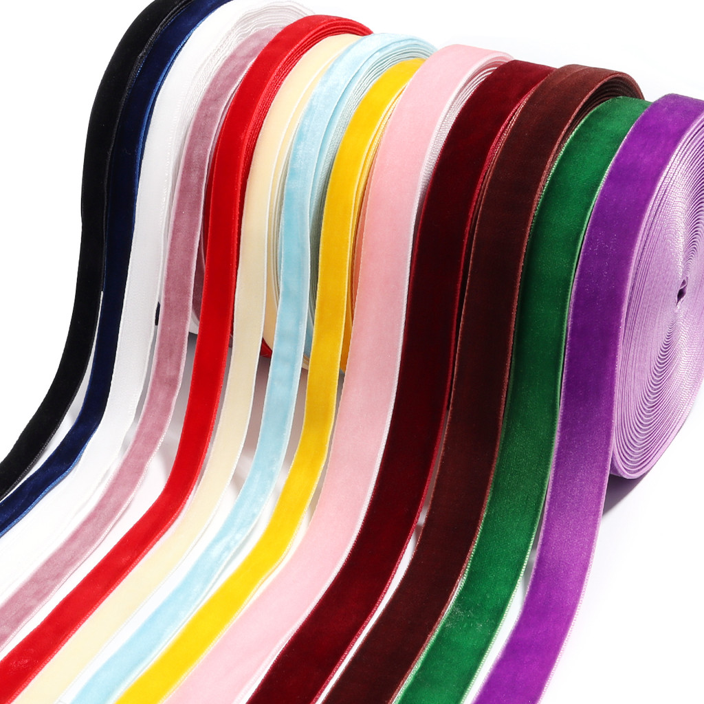 

5-10yards 1-2.5cm Velvet Satin Ribbon Multicolor Webbing for DIY Bows Craft Gifts Wrapping Wedding Party Decor Sewing Supplies