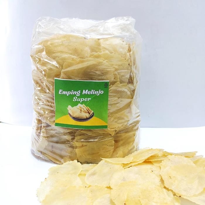 

Emping Melinjo Mentah Super Kering 1 kg lebar tipis - Kemasan Kardus Asli Limpung - Food Snack - 500 GRAM