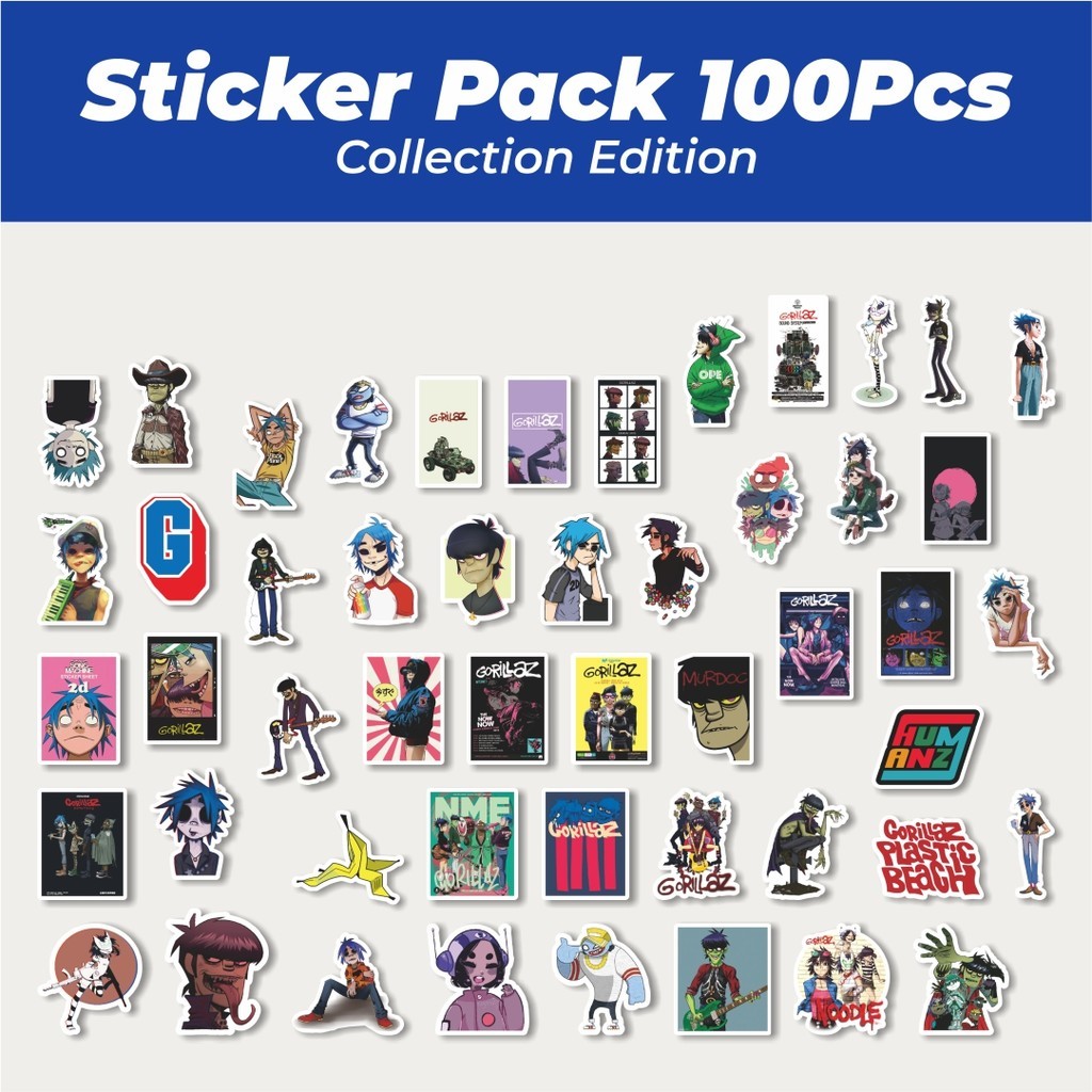 

Hot Stiker Random Band Gorillaz Versi 7 Lucu Anti Air Stikers Berperekat Waterproof Sticker Decal Buat Motor Helm Buku Journal Koper Casing HP Laptop Botol Minum