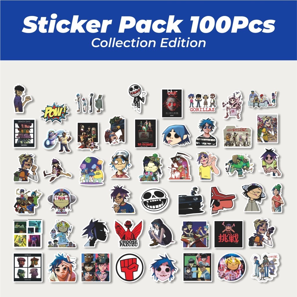 

Hot Stiker Band Gorillaz Lucu Anti Air Stikers Berperekat Waterproof Sticker Decal Buat Motor Helm Buku Journal Koper Casing HP Laptop Botol Minum