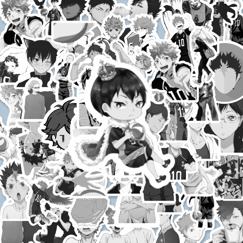 

100PCS Lucu Stiker Anime Haikyuu!! Stiker Aesthetic Stiker Anti Air Stikers Berperekat Waterproof sticker decal buat Motor Helm Buku Journal Koper Casing HP Laptop Botol Minum Hadiah anak