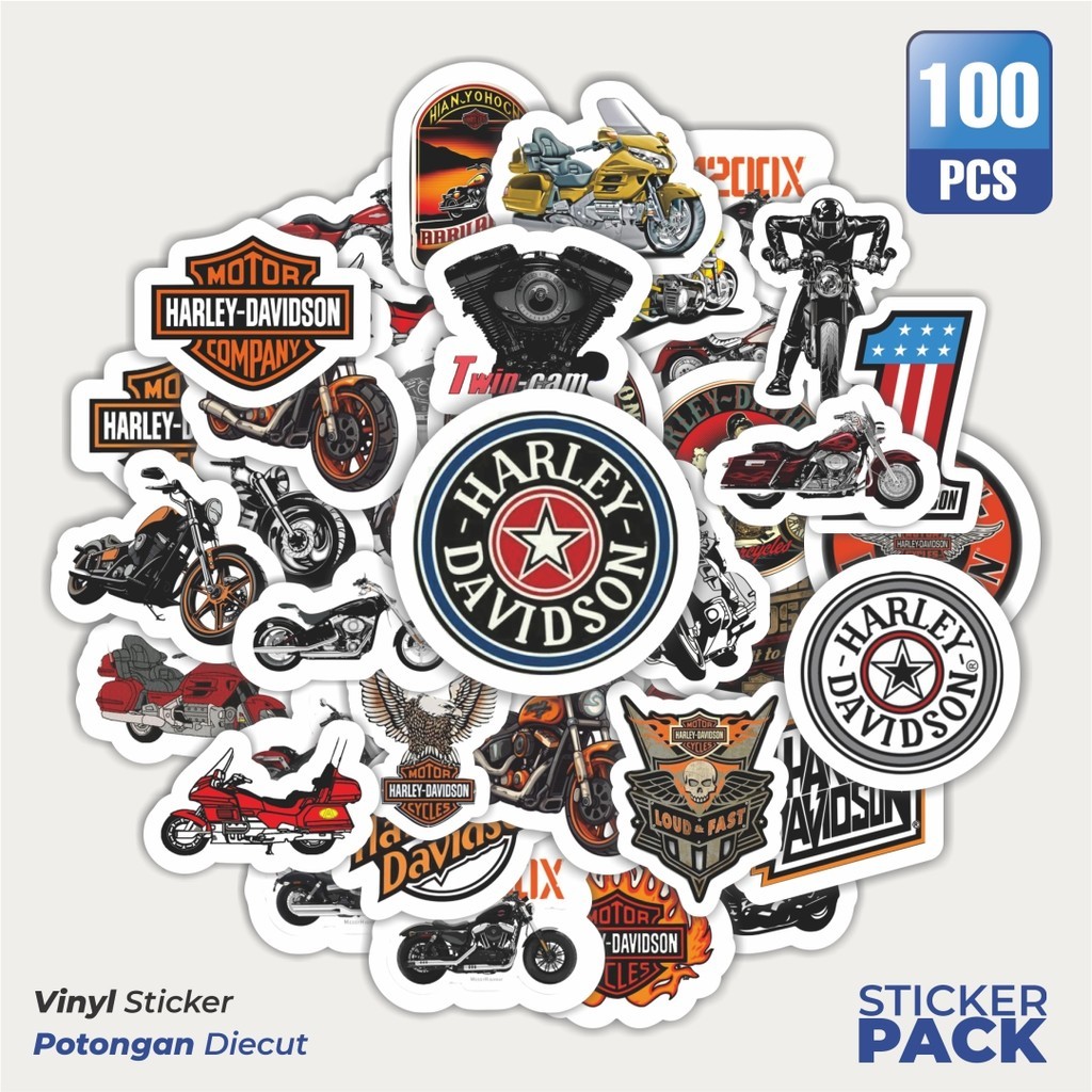 

Stiker Vinyl Stiker Motor Harley Davidson Waterproof Aesthetic- Untuk Laptop, Motor, dan Helm - Paper Stationery Pack