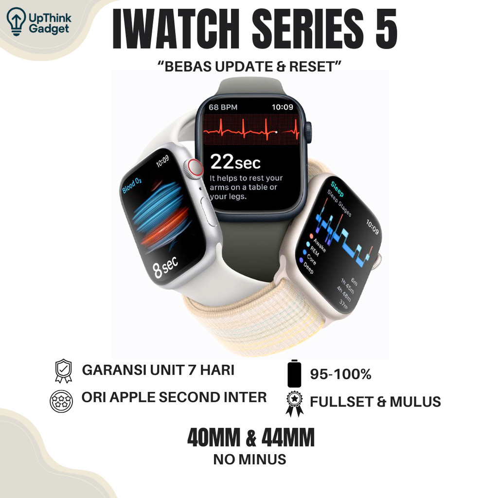 iwatch series 5 second 44mm & 40mm mulus s5 fullset apple watch inter original 100% bergaransi