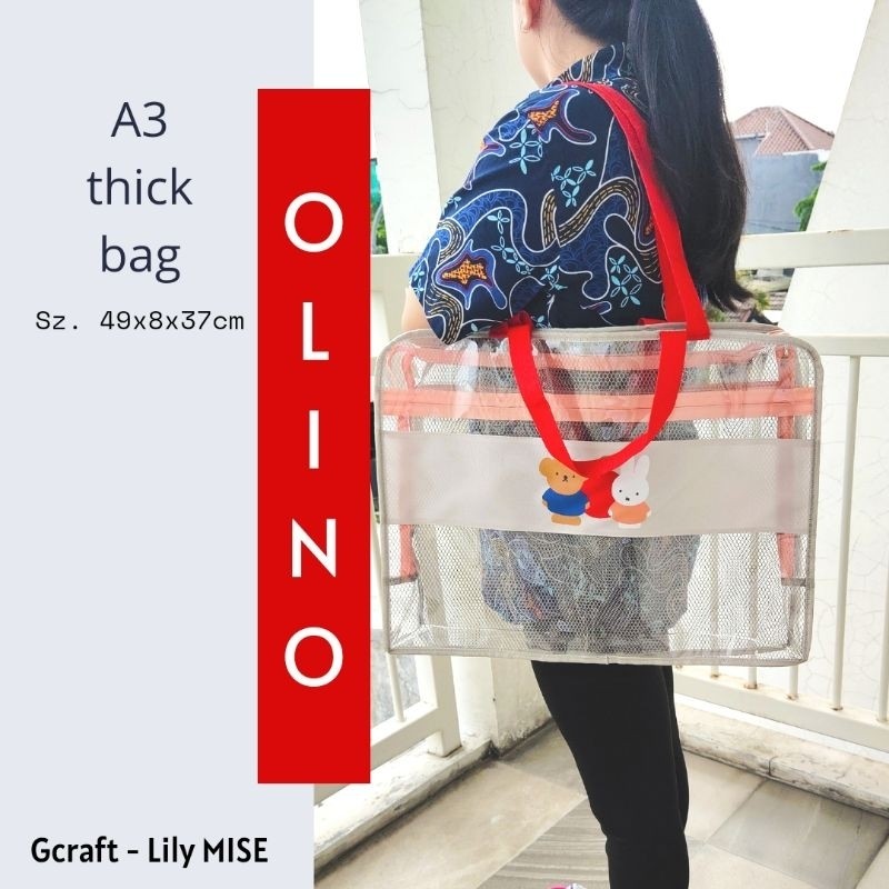 

olino A3 thick bag - tas a3 - tas mika a3 - tas transparan a3 - tas folder transparan jumbo