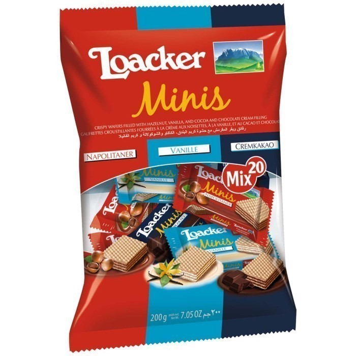 

LOACKER Classic Minis Mix Crispy Cokelat Wafers isi 20pcs asal Eropa